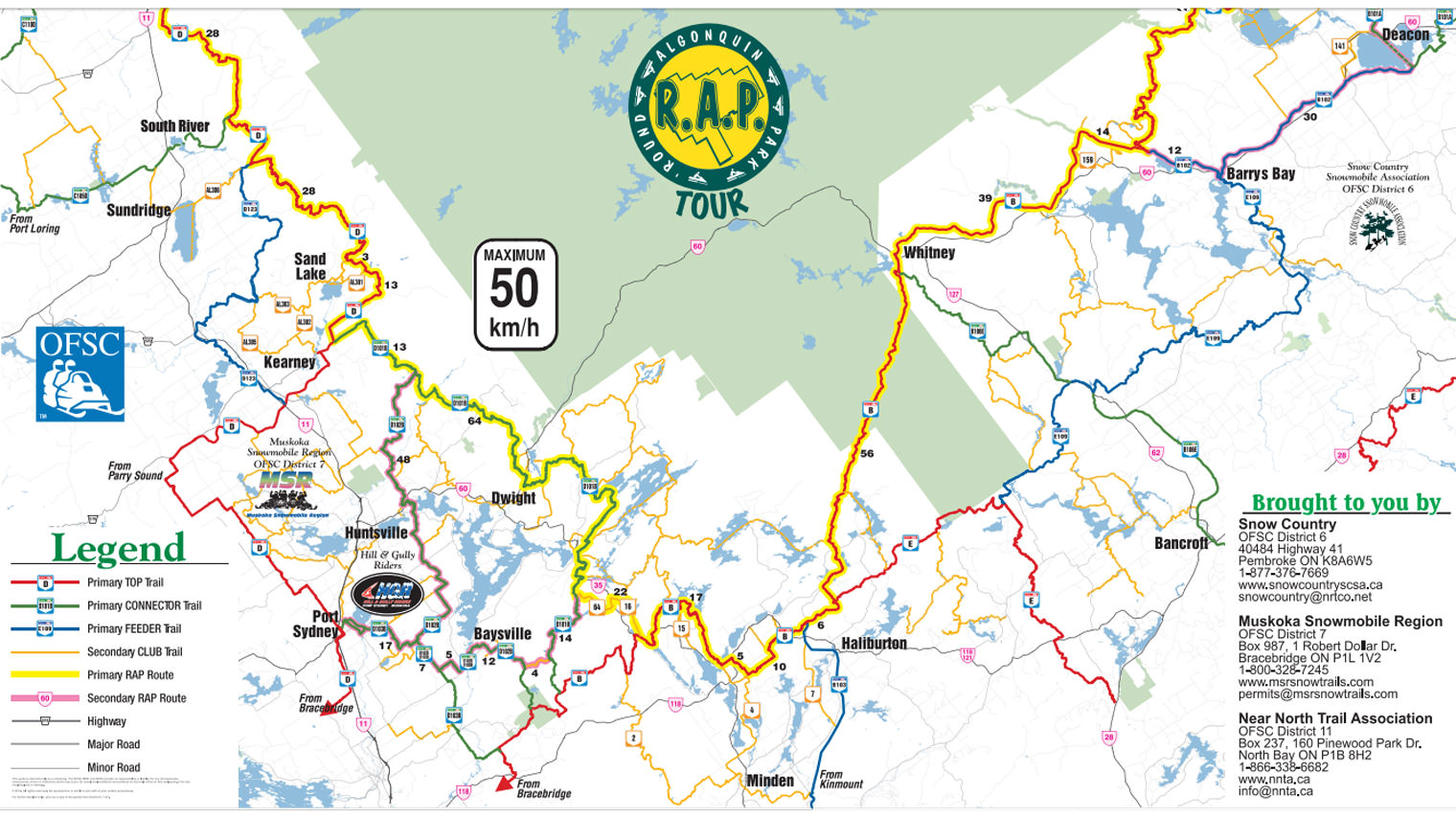 Algonquin Park Trail Map Pdf Round Algonquin Park Tour - Rap Tour - Best Snowmobile Tour In Ontario