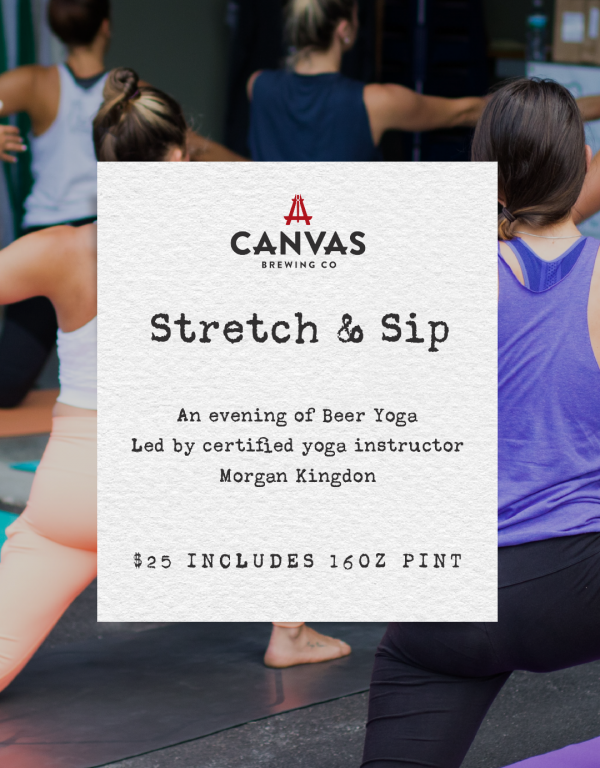 Stretch & Sip Ticket at Canvas Brewery